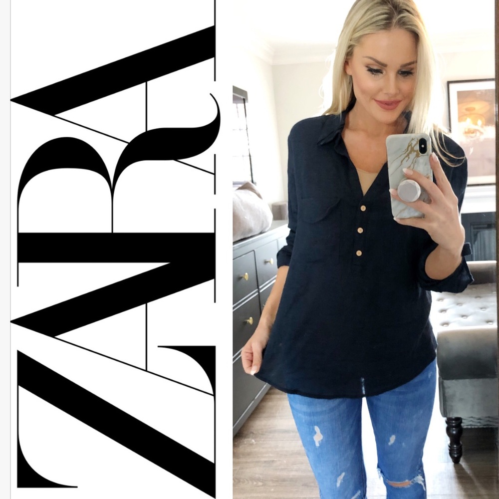 🌵NWOT Zara casual linen blouse